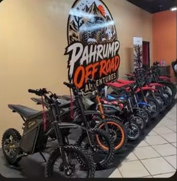 Rows of new bikes lined up inside the showroom